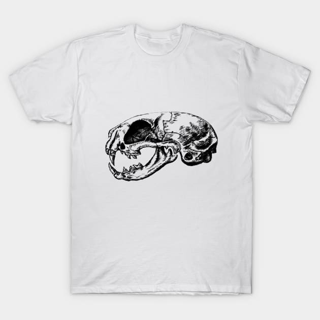 Anatomical Cat Skull  | Animal Skeleton | Anatomical Art | Veterinarian Gift | Medical Student Gift T-Shirt by kaleighdayart